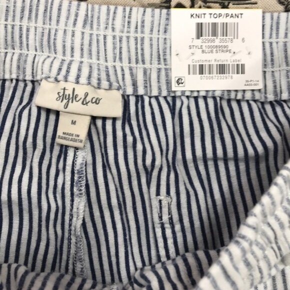 Style & Co Striped Linen Cropped Pants - Picture 8 of 10